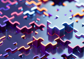 A digitally generated image featuring glowing neon-outlined jigsaw puzzle pieces, cyber background, symbolizing problem-solving, digital complexity, and technological integration. This modern and high-tech design is ideal for visuals related to cybersecurity, innovation, data systems, and artificial intelligence.
